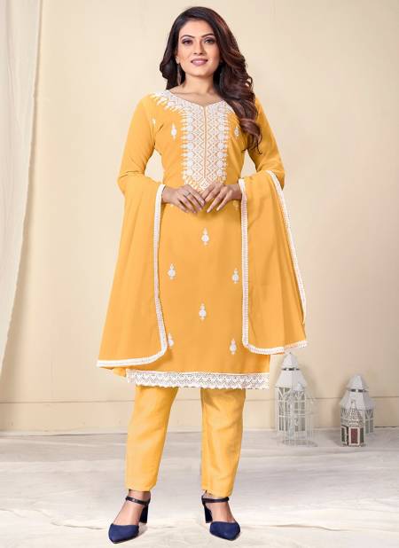 Yellow Colour RAHUL NX New Latest Designer Georgette Dress Material Collection 511 E
